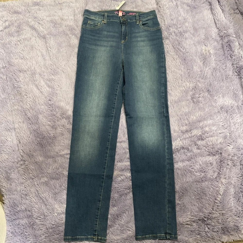 The children's place Jeans Girls Size 16 Straight Blue‎ Stretch New